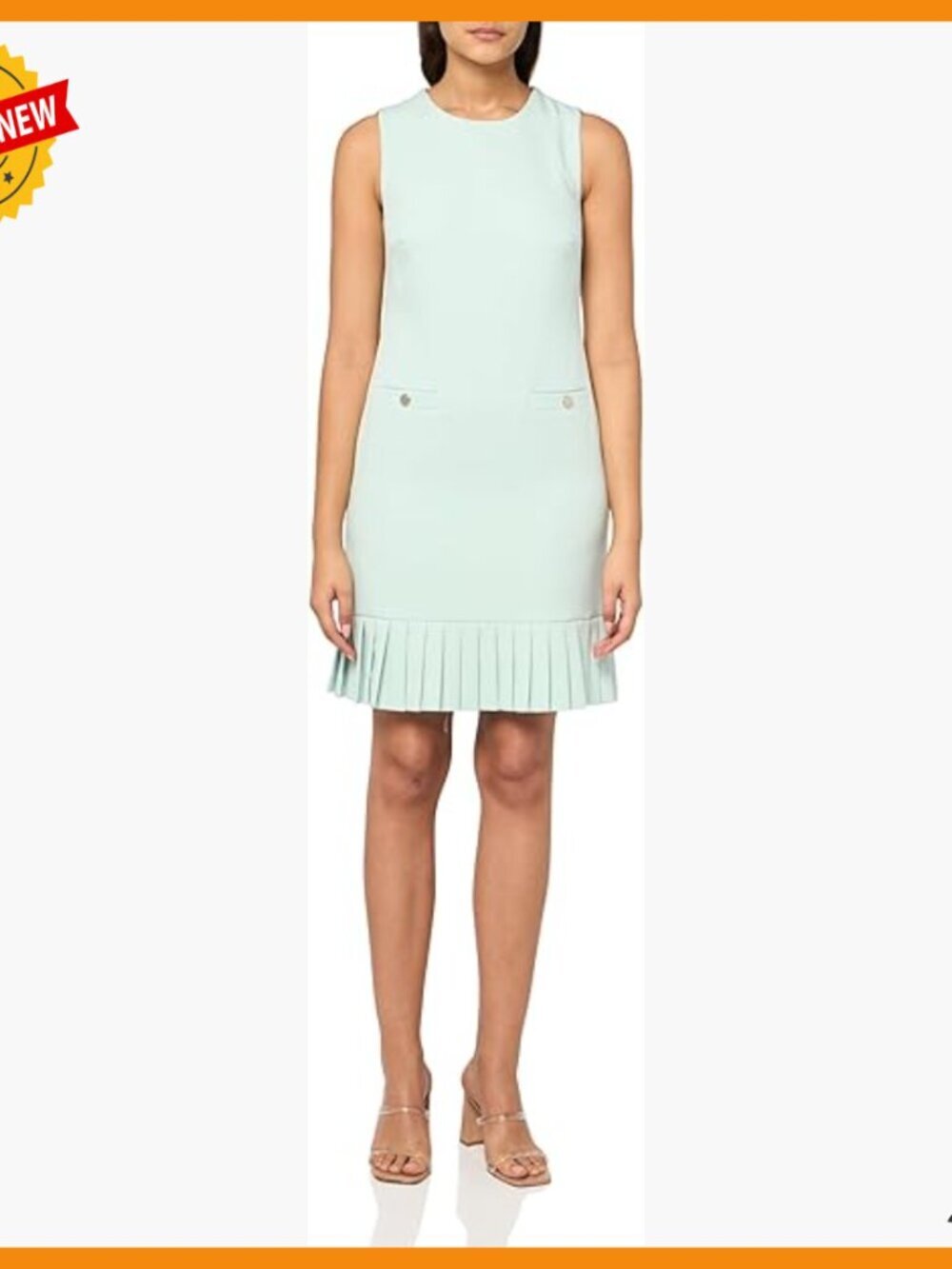 Sleeveless Shift Dress with Pockets, Polyester Blend, Versatile Travel